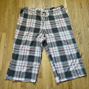 La Vie En Rose Cozy Plaid Capri Pajama Pants with Pockets